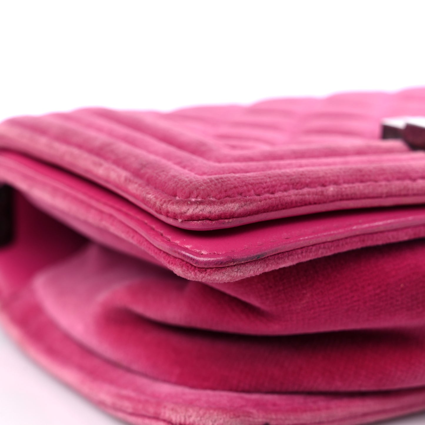 Velvet Quilted Small Boy Flap Pink