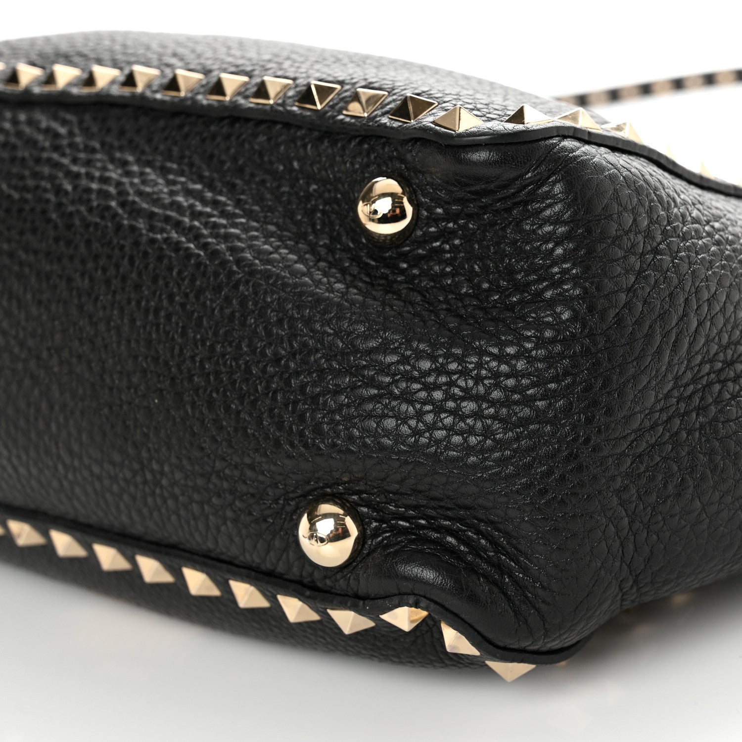 Valentino Garavani Grained Calfskin Small Rockstud Tote Black 9 of 9
