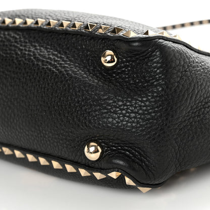 Valentino Garavani Grained Calfskin Small Rockstud Tote Black 9 of 9