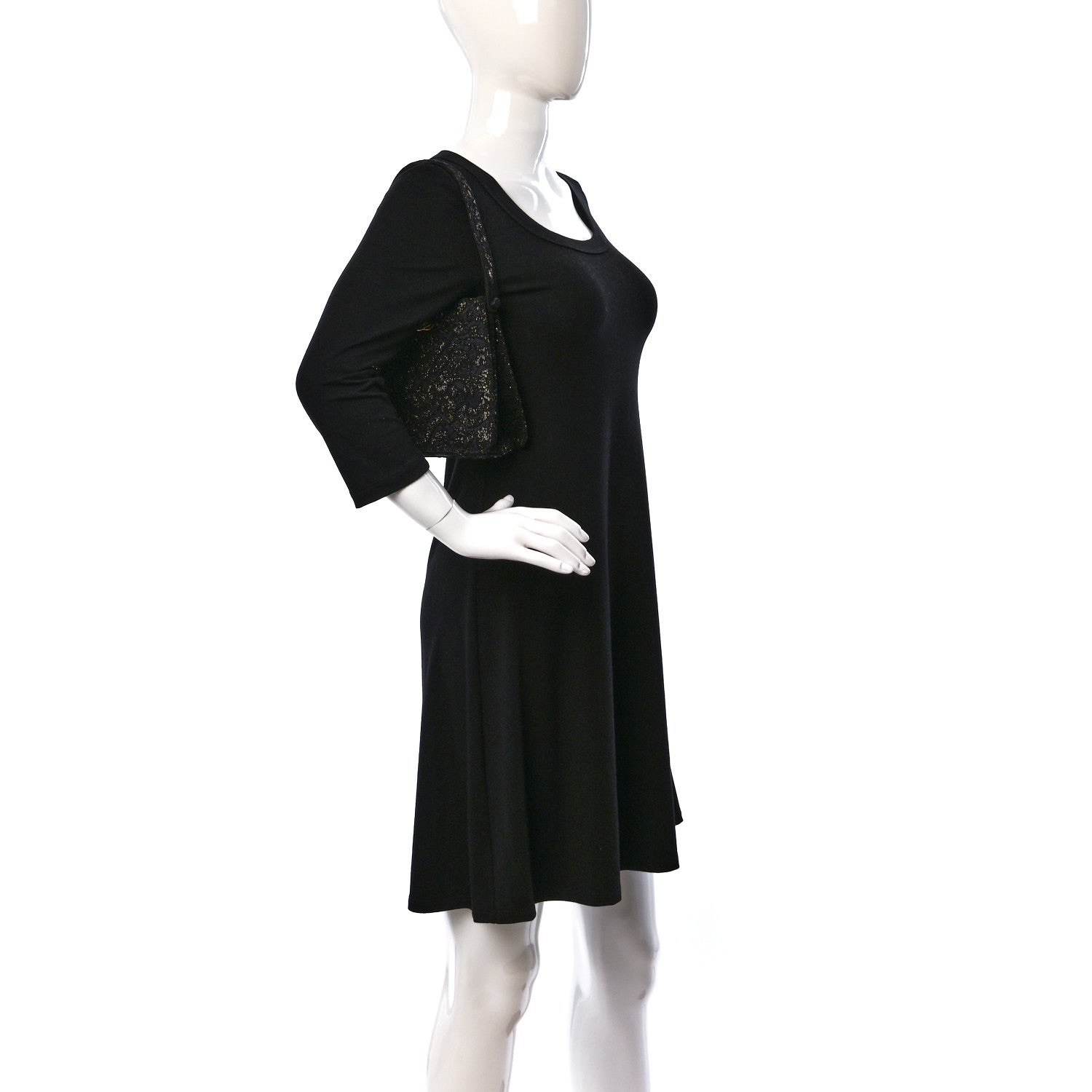 Chanel Lace Satin CC Top Handle Black 2 of 10