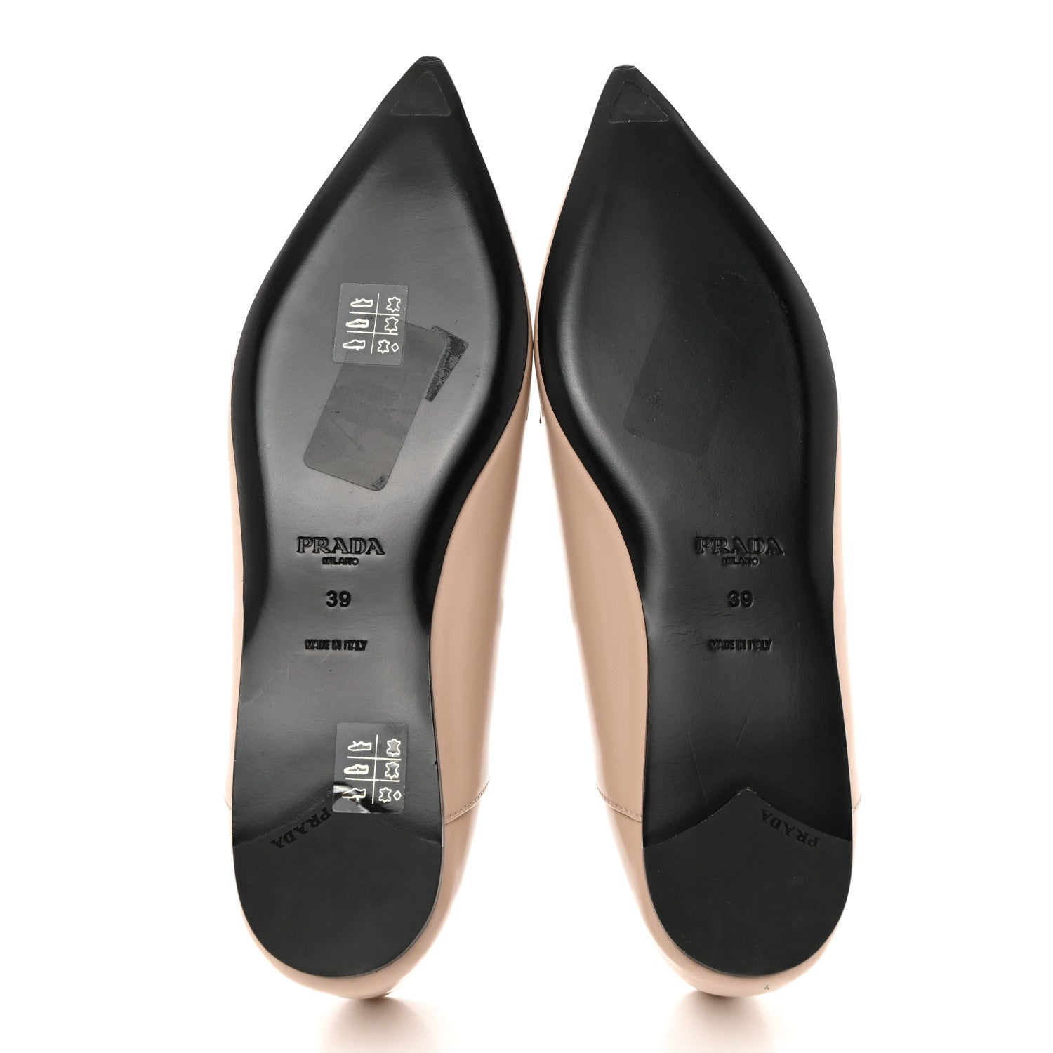 Prada Spazzolato Ballet Flats 39 Cipria 5 of 8