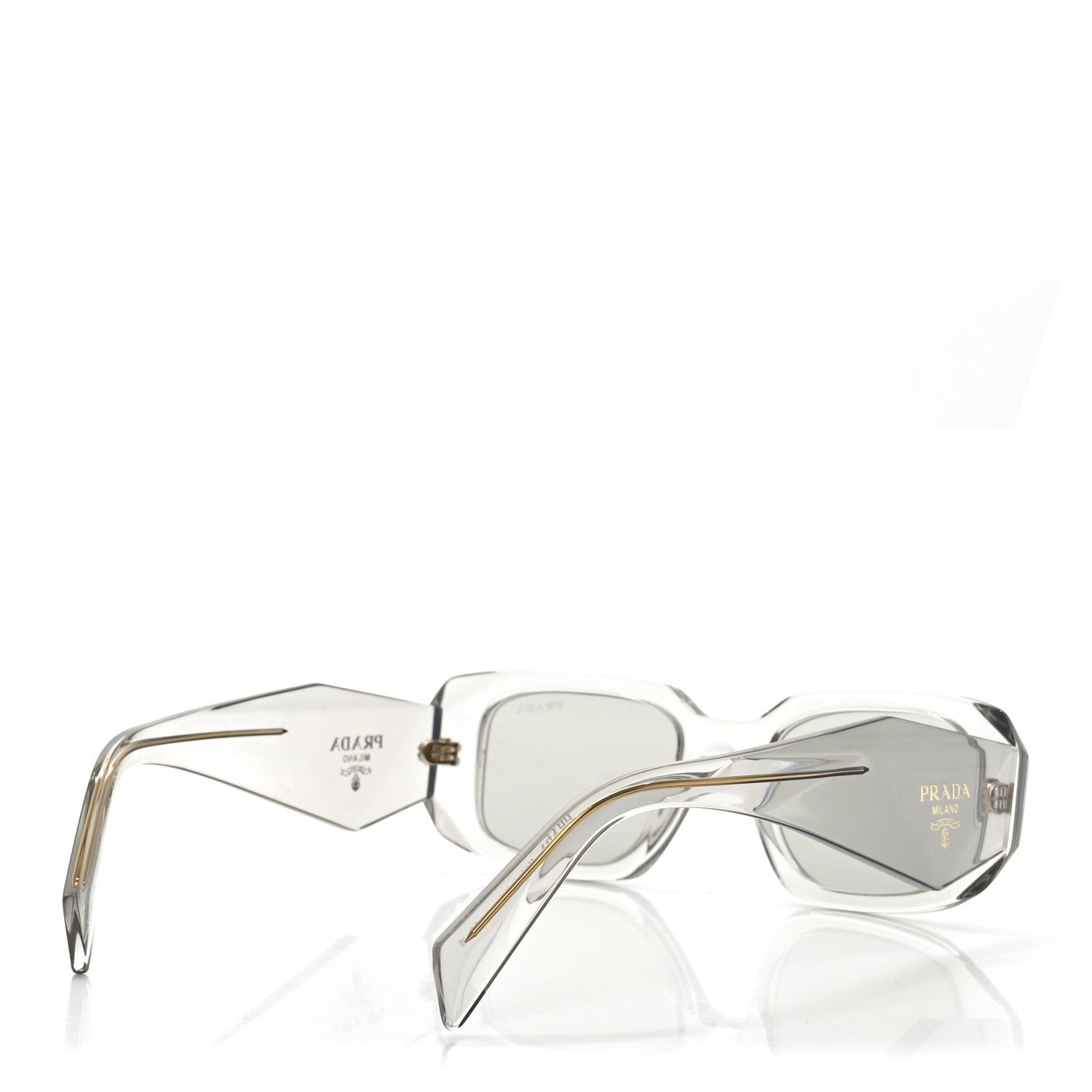 Prada Acetate Symbole Sunglasses SPR 17W Transparent Gold 4 of 8