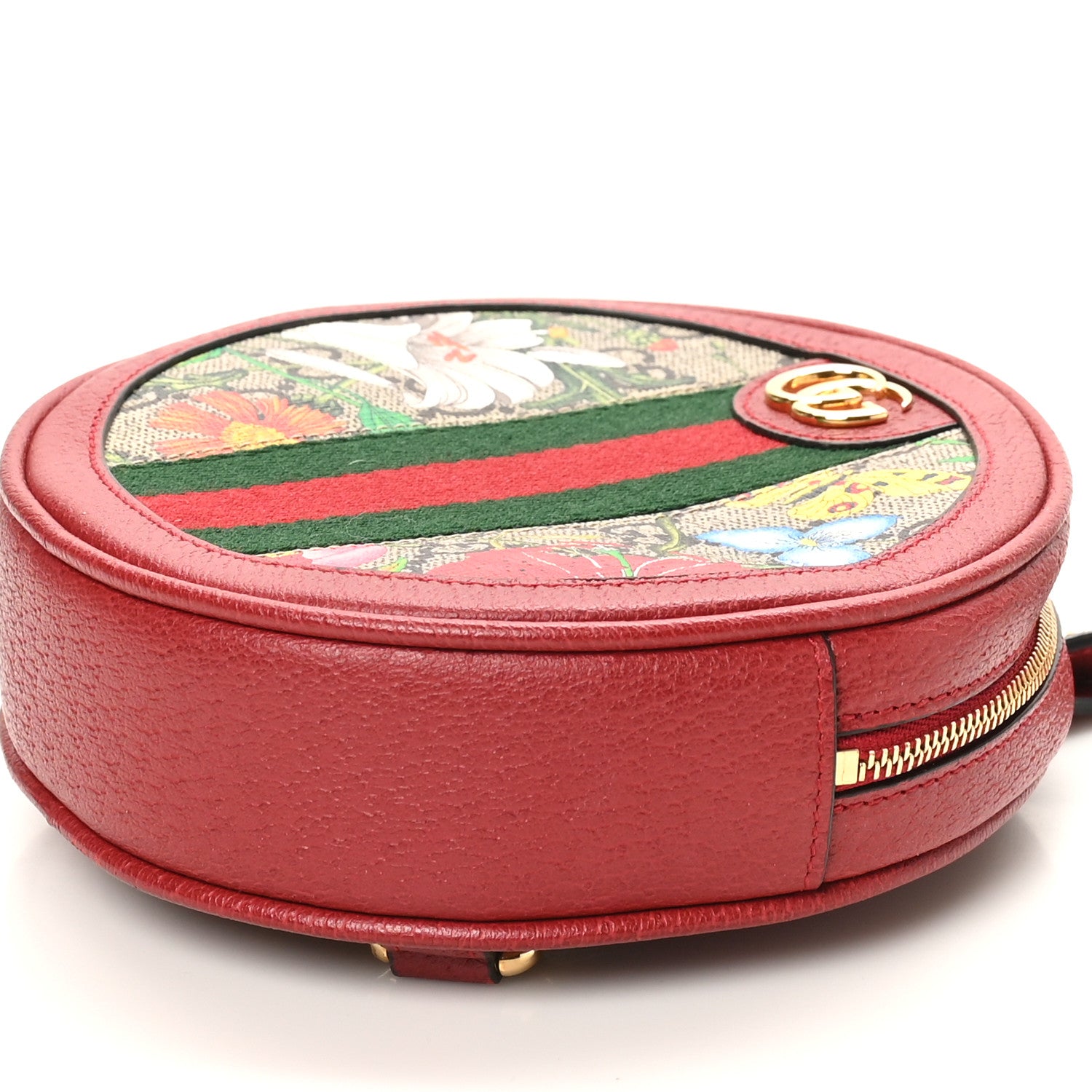 Gucci GG Supreme Monogram Web Flora Mini Ophidia Round Backpack Red 10 of 10