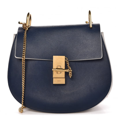 Chloe Smooth Calfskin Medium Drew Shoulder Bag Blue 1 of 8