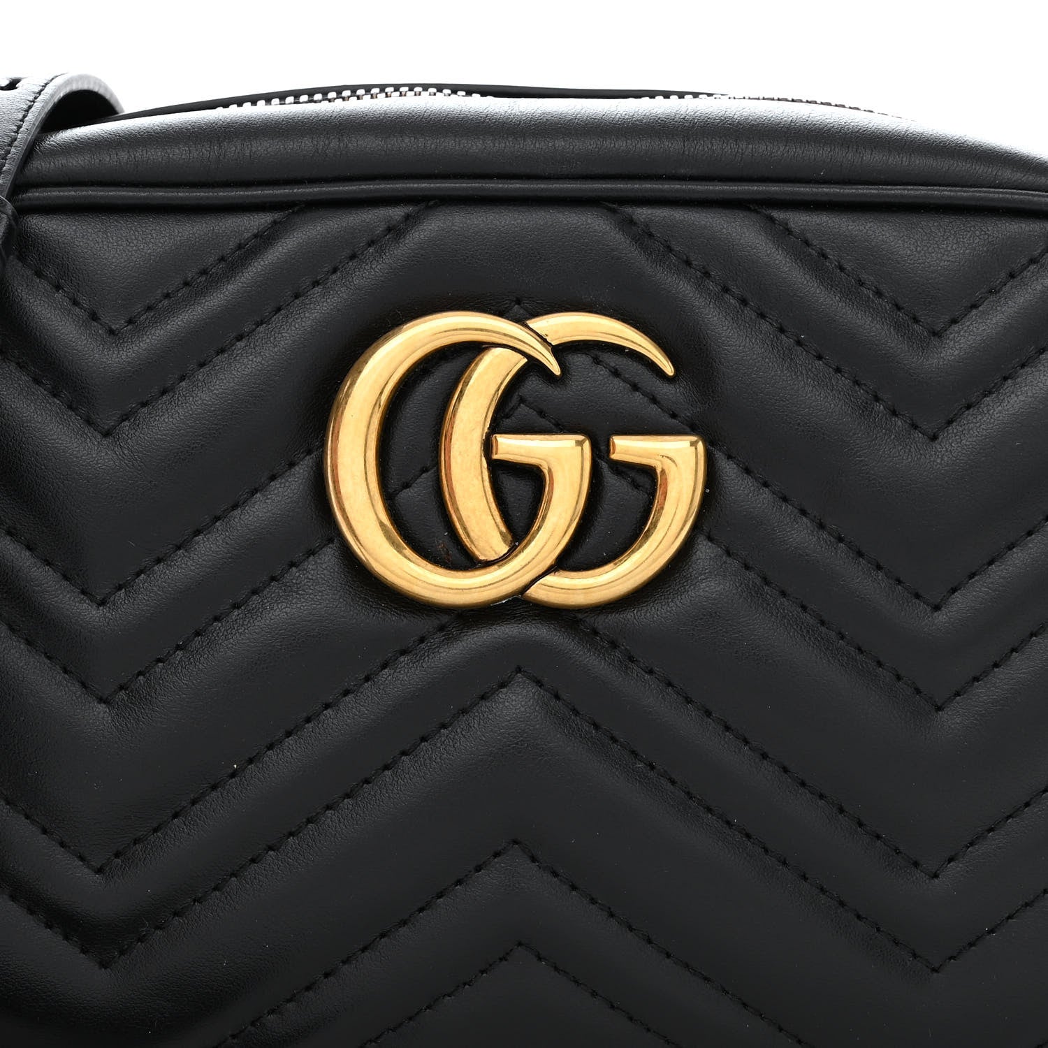 Gucci Calfskin Matelasse Small GG Marmont Chain Shoulder Bag Black 8 of 15