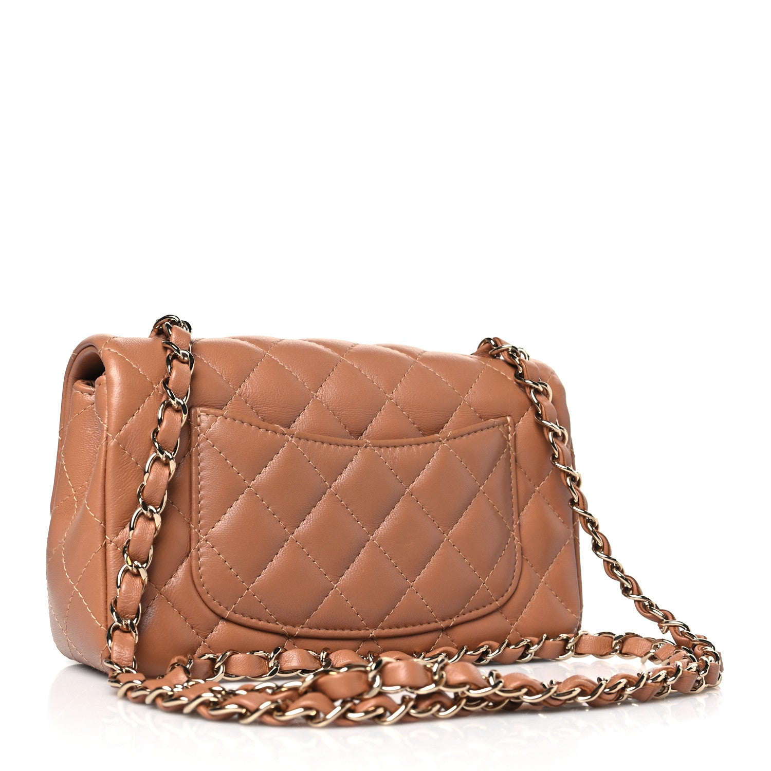 Chanel Lambskin Quilted Mini Rectangular Flap Brown 3 of 9