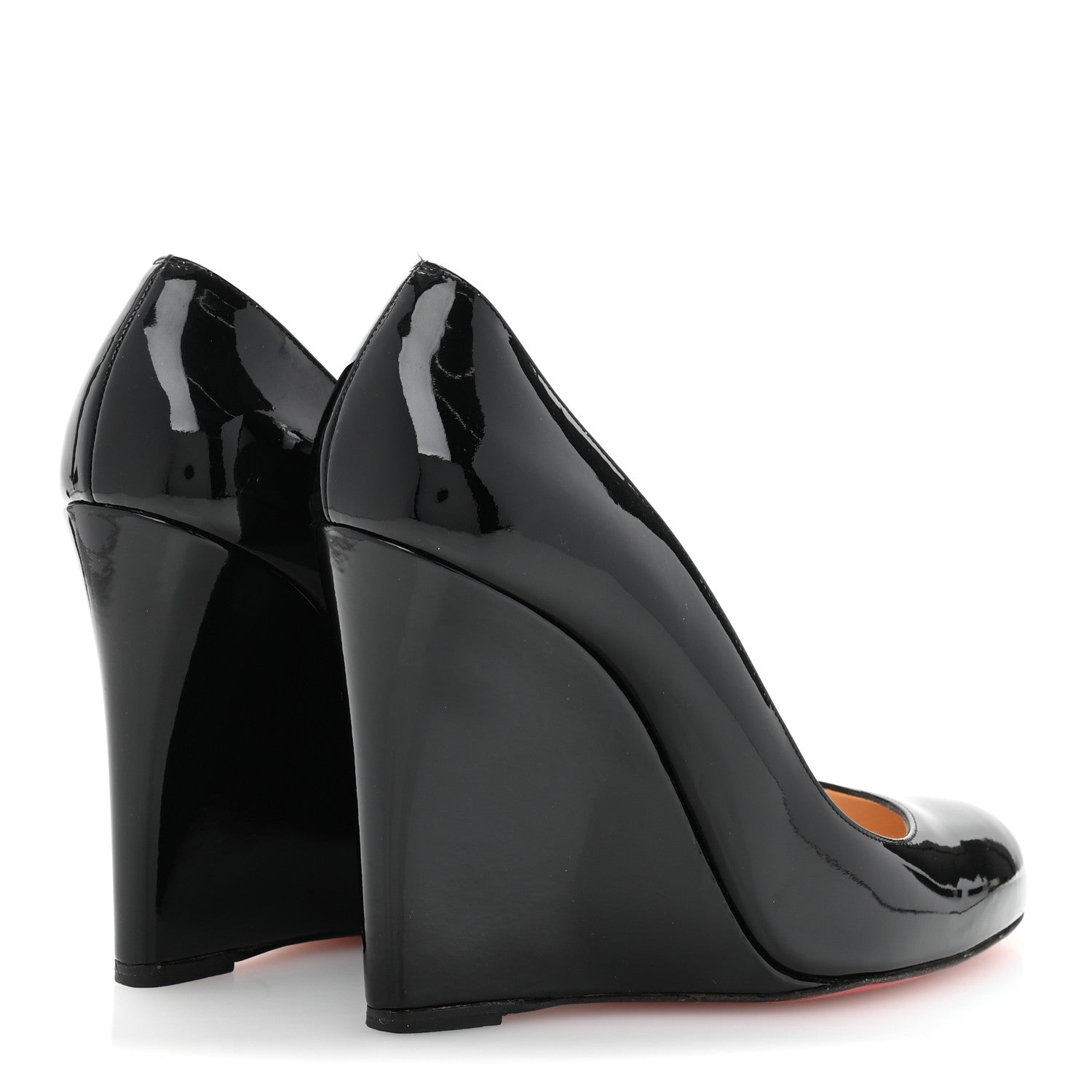 Christian Louboutin Patent Ron Ron Zeppa 80 Wedges 39 Black 5 of 10