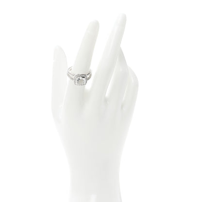David Yurman Sterling Silver Diamond White Topaz 7mm Petite Albion Ring 54 7 2 of 5