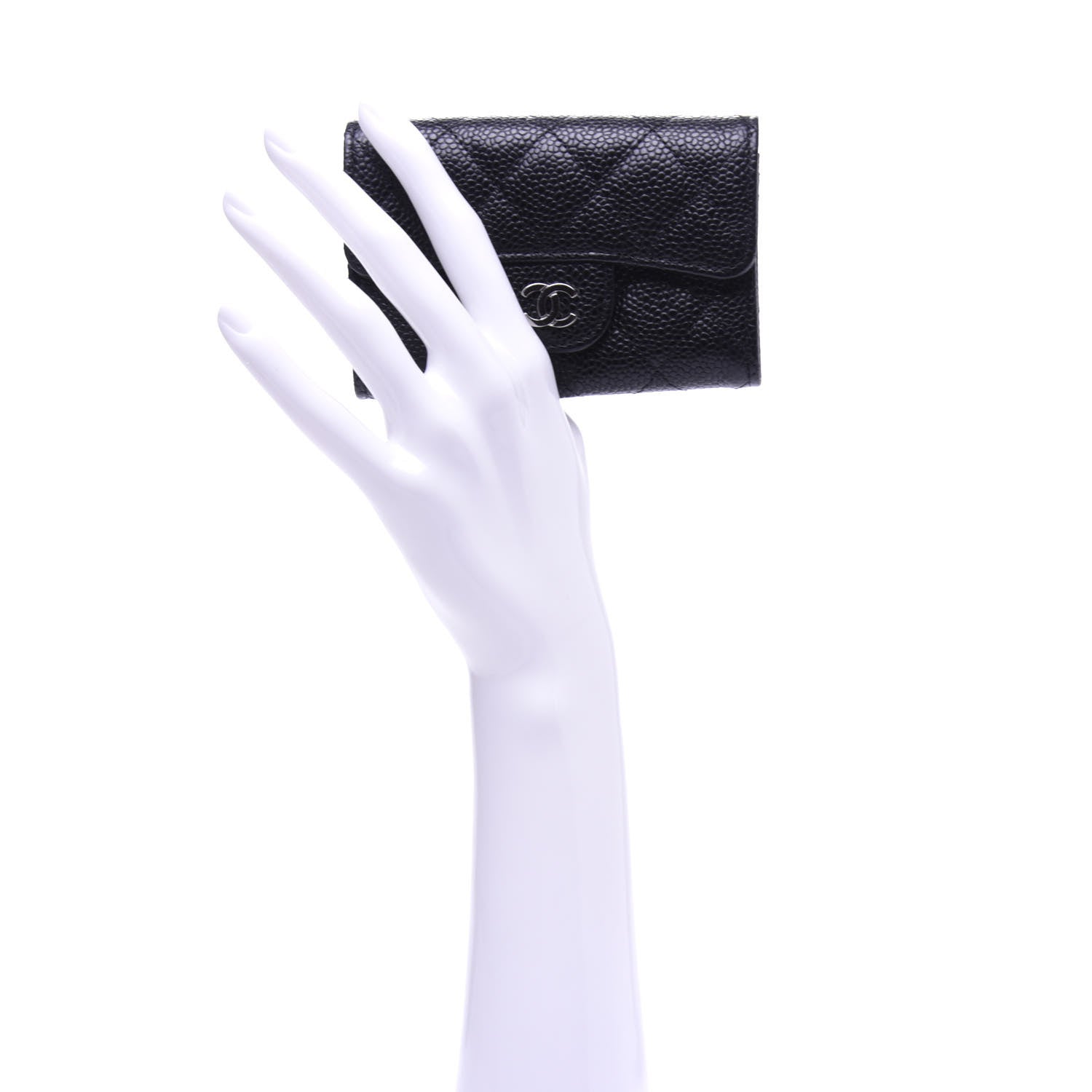 Chanel Caviar Quilted Flap Card Holder Wallet Black 2 of 8