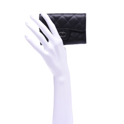 Chanel Caviar Quilted Flap Card Holder Wallet Black 2 of 8