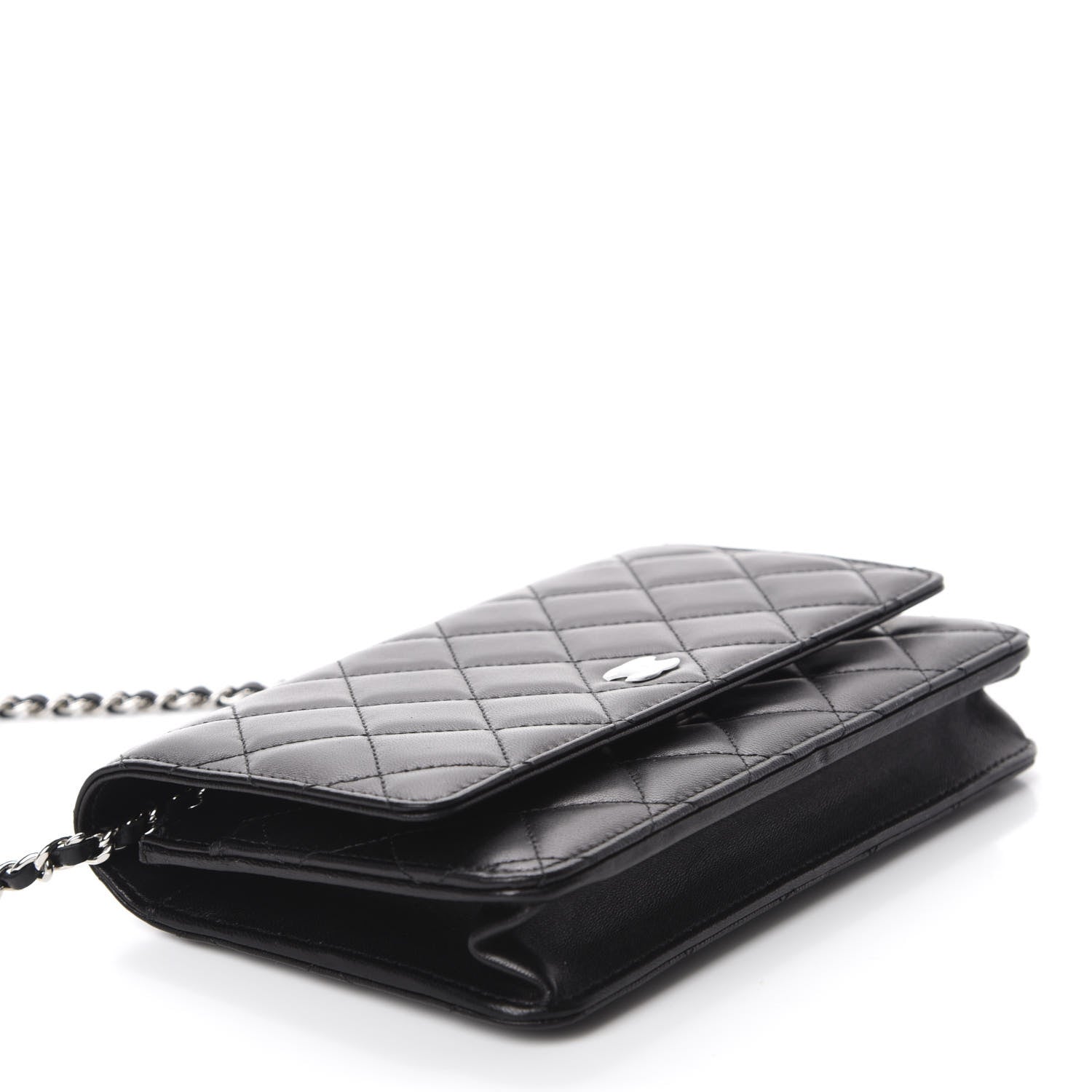 Chanel Lambskin Quilted Wallet On Chain WOC Black 4 of 12