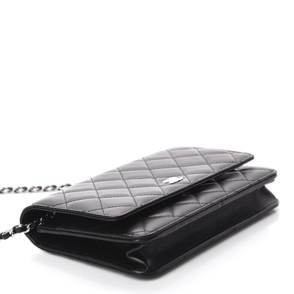Chanel Lambskin Quilted Wallet On Chain WOC Black 4 of 12