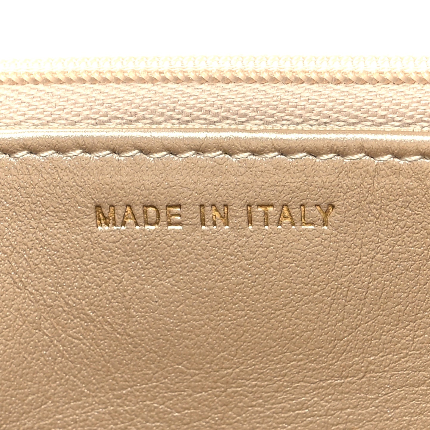 Metallic Caviar Quilted Wallet On Chain WOC Gold