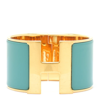 Hermes Enamel Extra Wide Clic Clac H Bracelet PM Emeraude 1 of 6