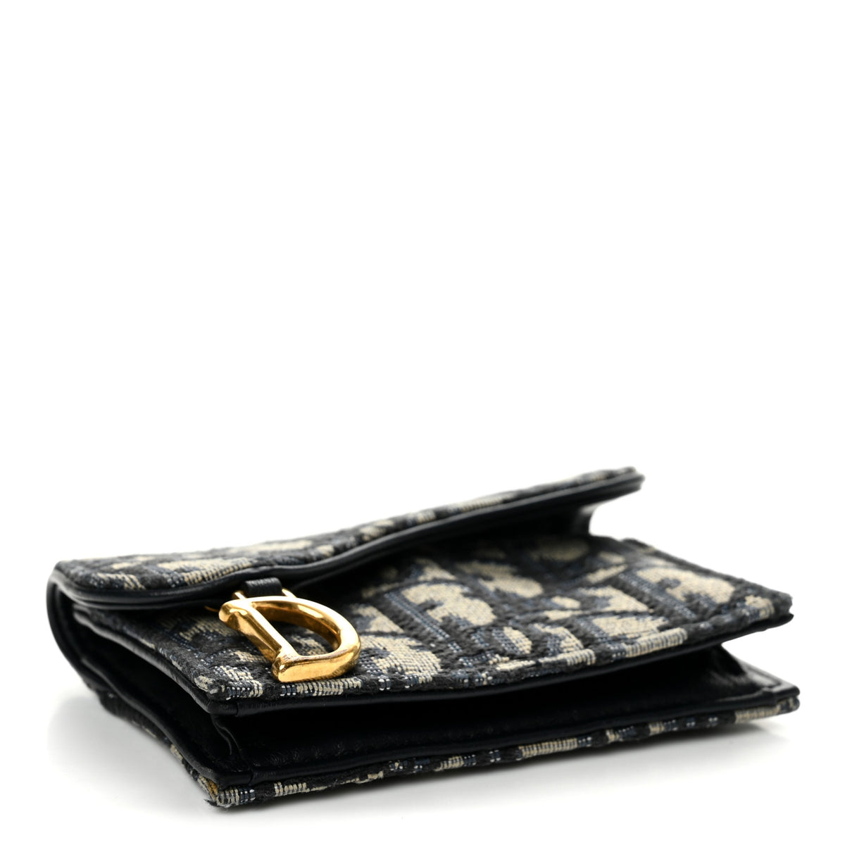 Oblique Saddle Card Holder Blue