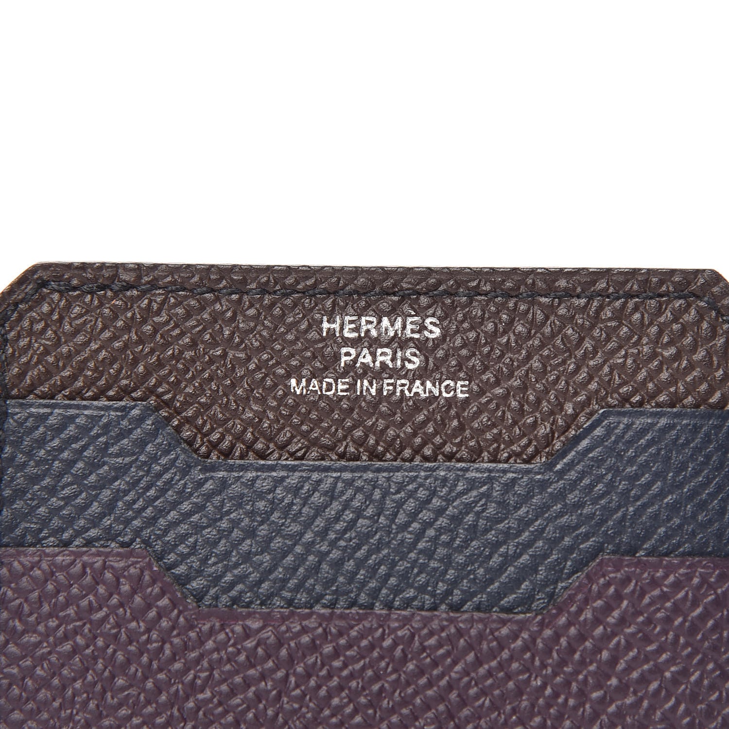 Hermes Epsom City 3CC Card Holder Raisin Chocolate Indigo 6 of 8