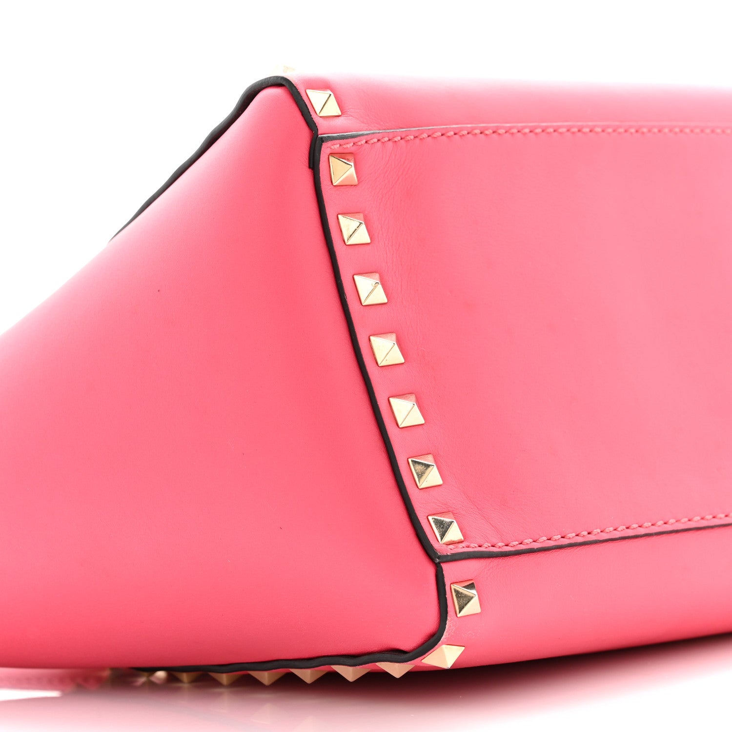 Valentino Garavani Vitello Small Rockstud Double Handle Tote Raspberry 9 of 11