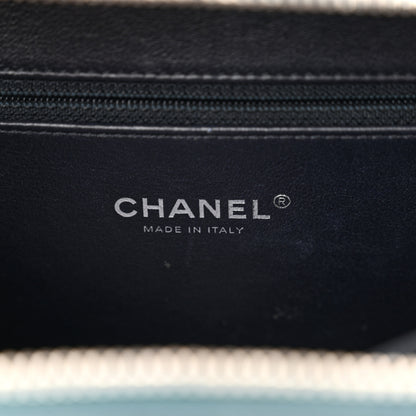 Chanel Iridescent Caviar Quilted Medium CC Filigree Vanity Case Dark Turquoise 6 of 10