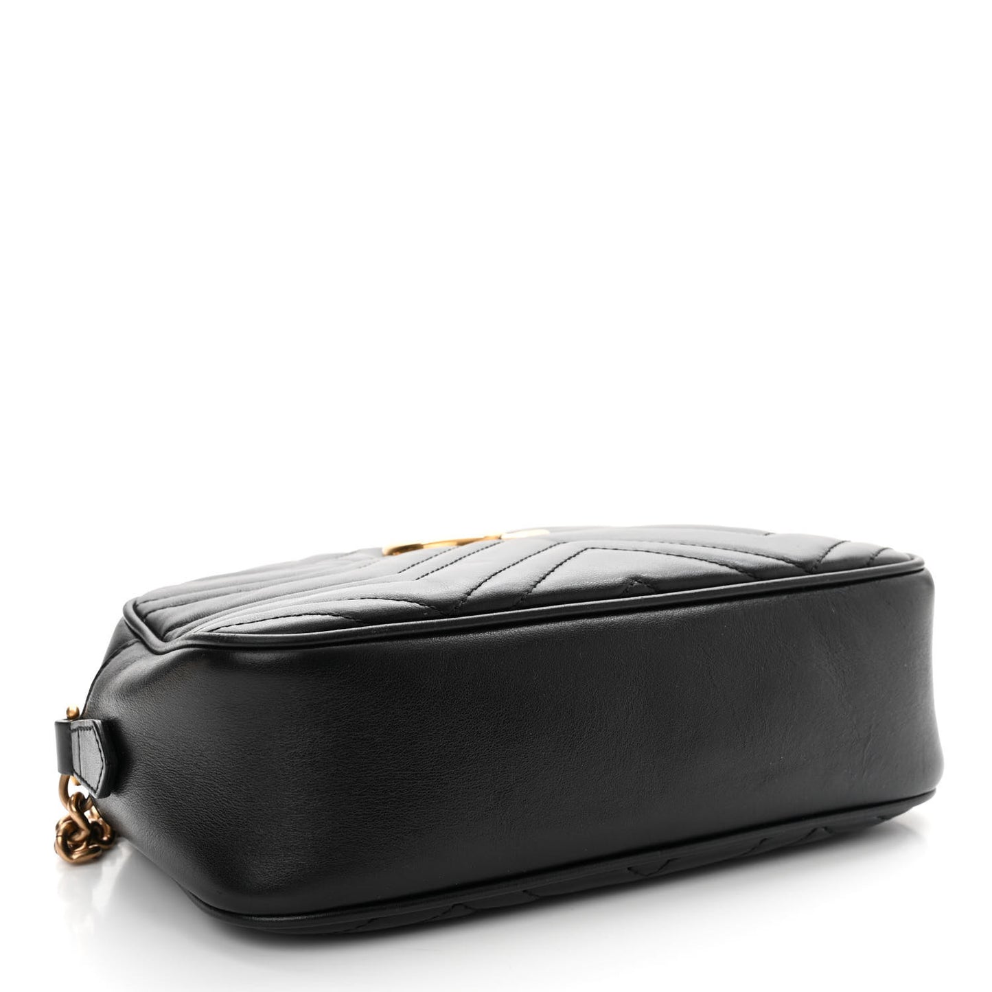 Calfskin Matelasse Small GG Marmont Chain Shoulder Bag Black