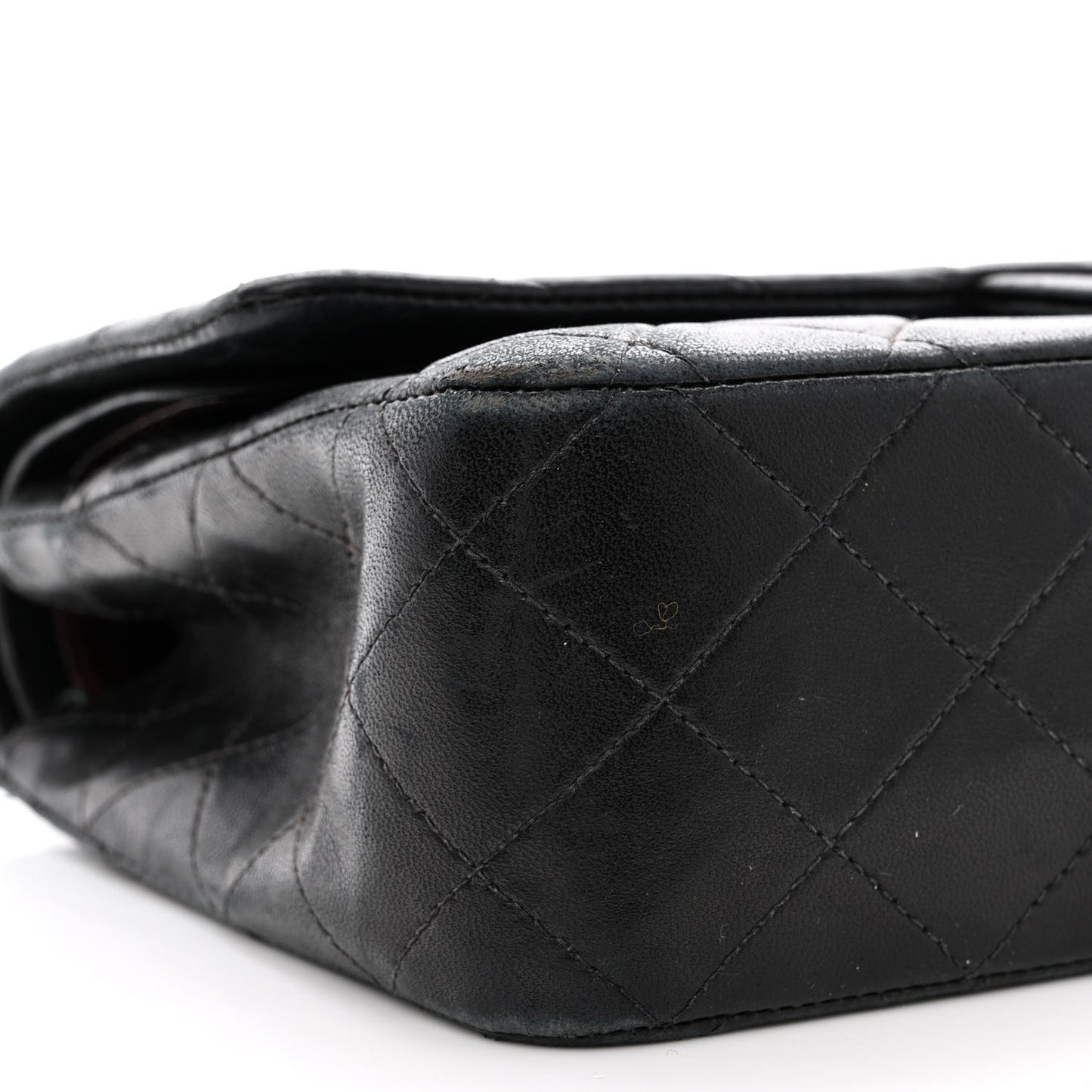 Lambskin Quilted Medium Double Flap Black