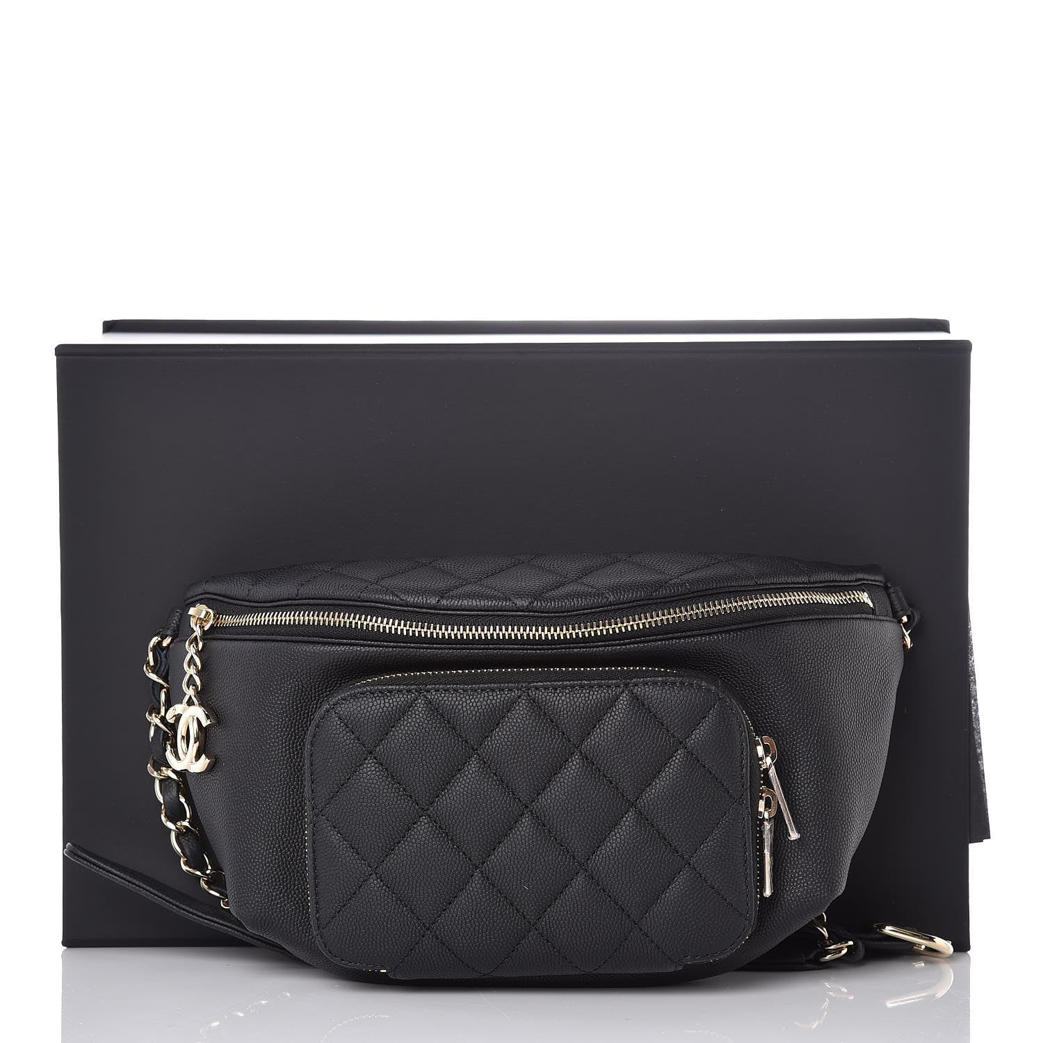 Chanel Caviar Quilted Business Affinity Waist Belt Bag Black 8 of 8
