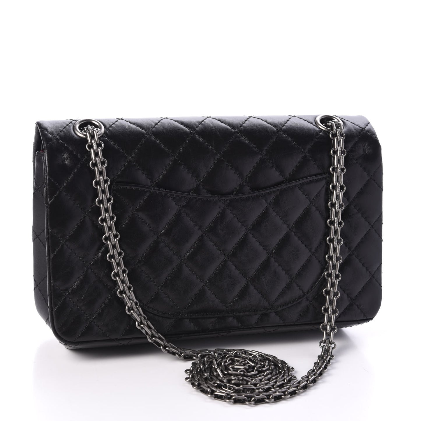 Aged Calfskin Quilted 2.55 Reissue 225 Flap Black