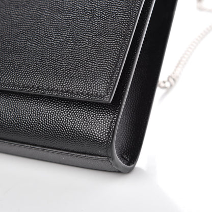 Saint Laurent Grain De Poudre Small Monogram Kate Satchel Black 7 of 8