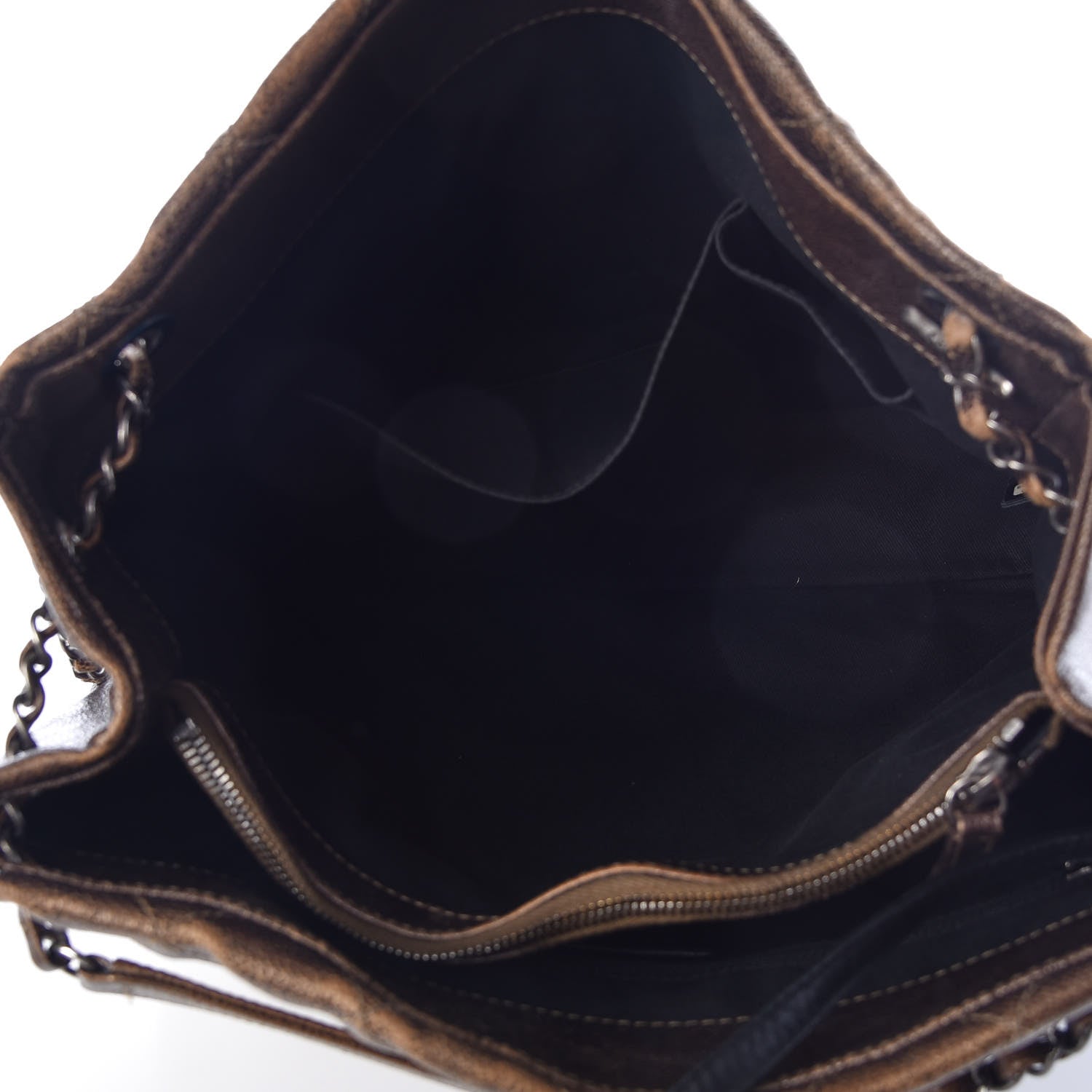 Chanel Iridescent Caviar Quilted Tall Chic Shopping Tote Dark Gold 6 of 12