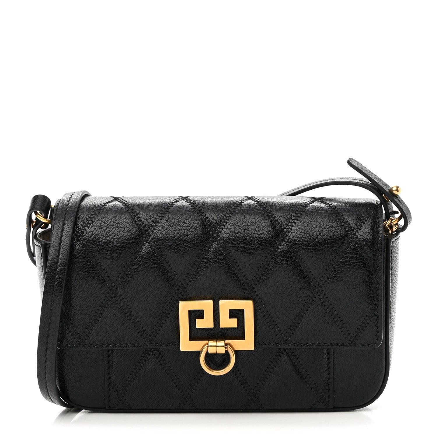 Givenchy Goatskin Quilted GV3 Mini Pocket Convertible Bag Black 1 of 10