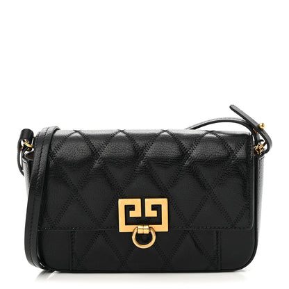 Givenchy Goatskin Quilted GV3 Mini Pocket Convertible Bag Black 1 of 10