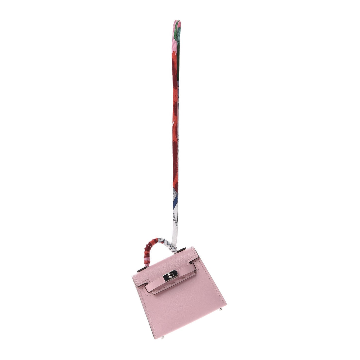 Tadelakt Mini Kelly Twilly Bag Charm Rose Sakura