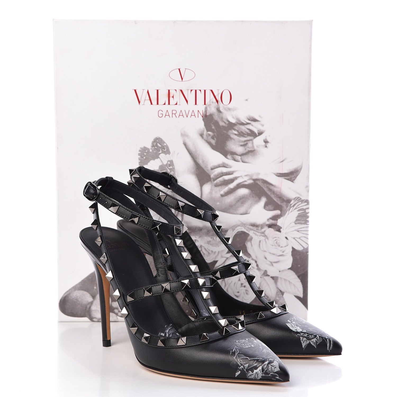 Valentino Garavani X UNDERCOVER Calfskin Rockstud Ankle Strap Pumps 39.5 Black 8 of 8