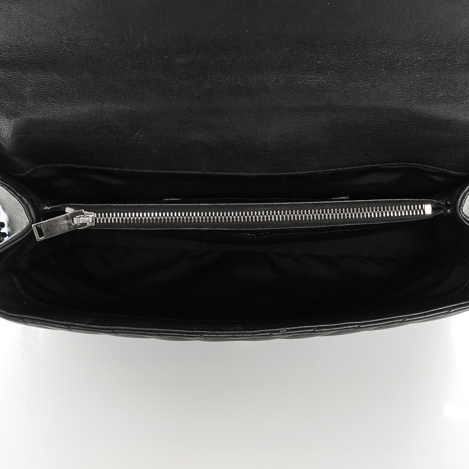 Saint Laurent Sheepskin Matelasse Chevron Monogram Large College Satchel Black 5 of 8