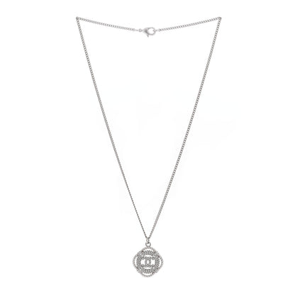 Chanel Crystal CC Life Float Necklace Silver 2 of 3