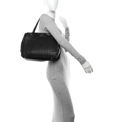 Valentino Garavani Vitello Medium Rockstud All Over Tote Black 2 of 11