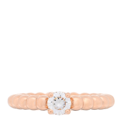 Van Cleef & Arpels 18K Rose Gold Diamond .31ct Perlee Solitaire Engagement Ring 48 4.5 1 of 5