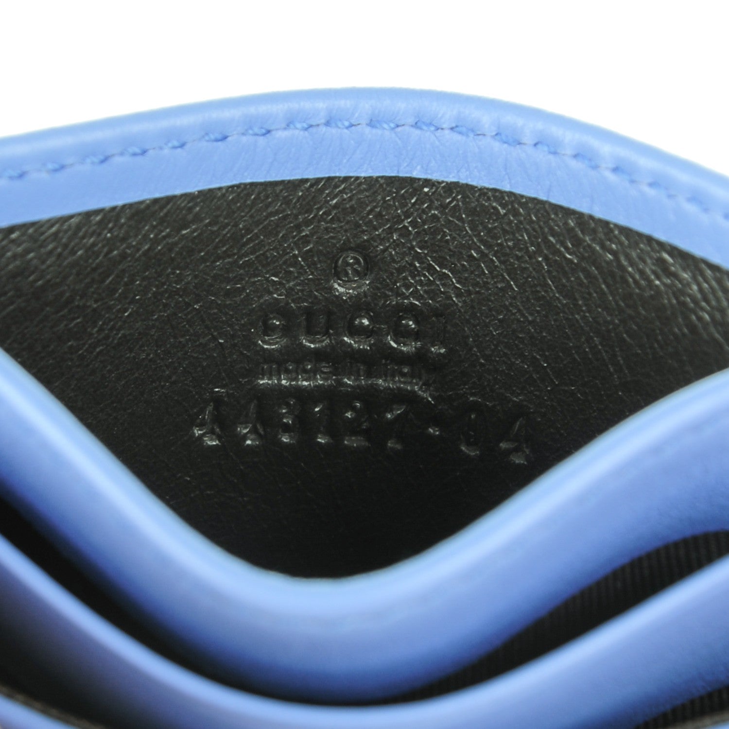 Gucci Calfskin Matelasse GG Marmont Card Holder Clear Sky Blue 6 of 6