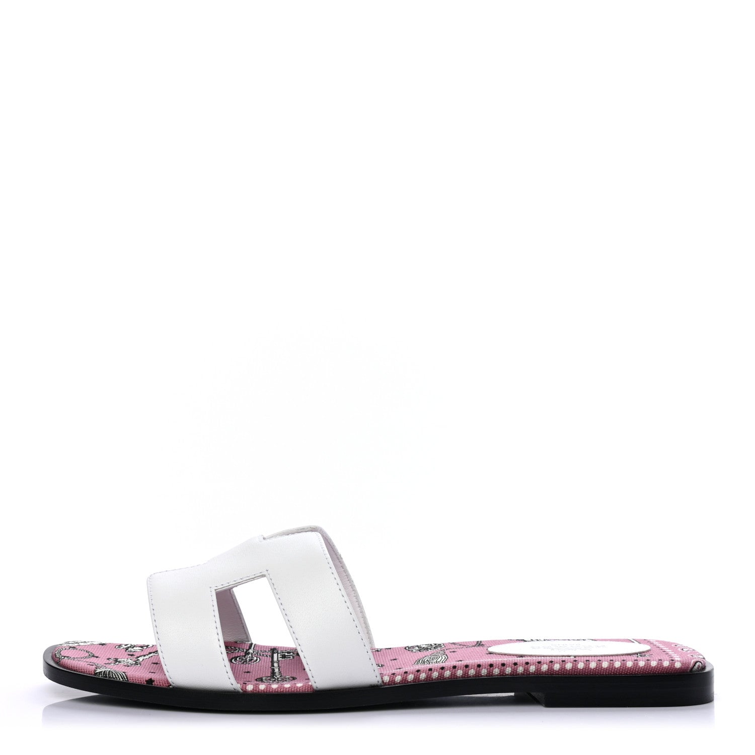 Hermes Box Calfskin Bois De Rose Oran Sandals 39.5 White 1 of 8