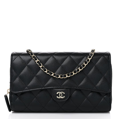Chanel Caviar Quilted Phone Holder Wallet on Removable Chain Black 2 of 13