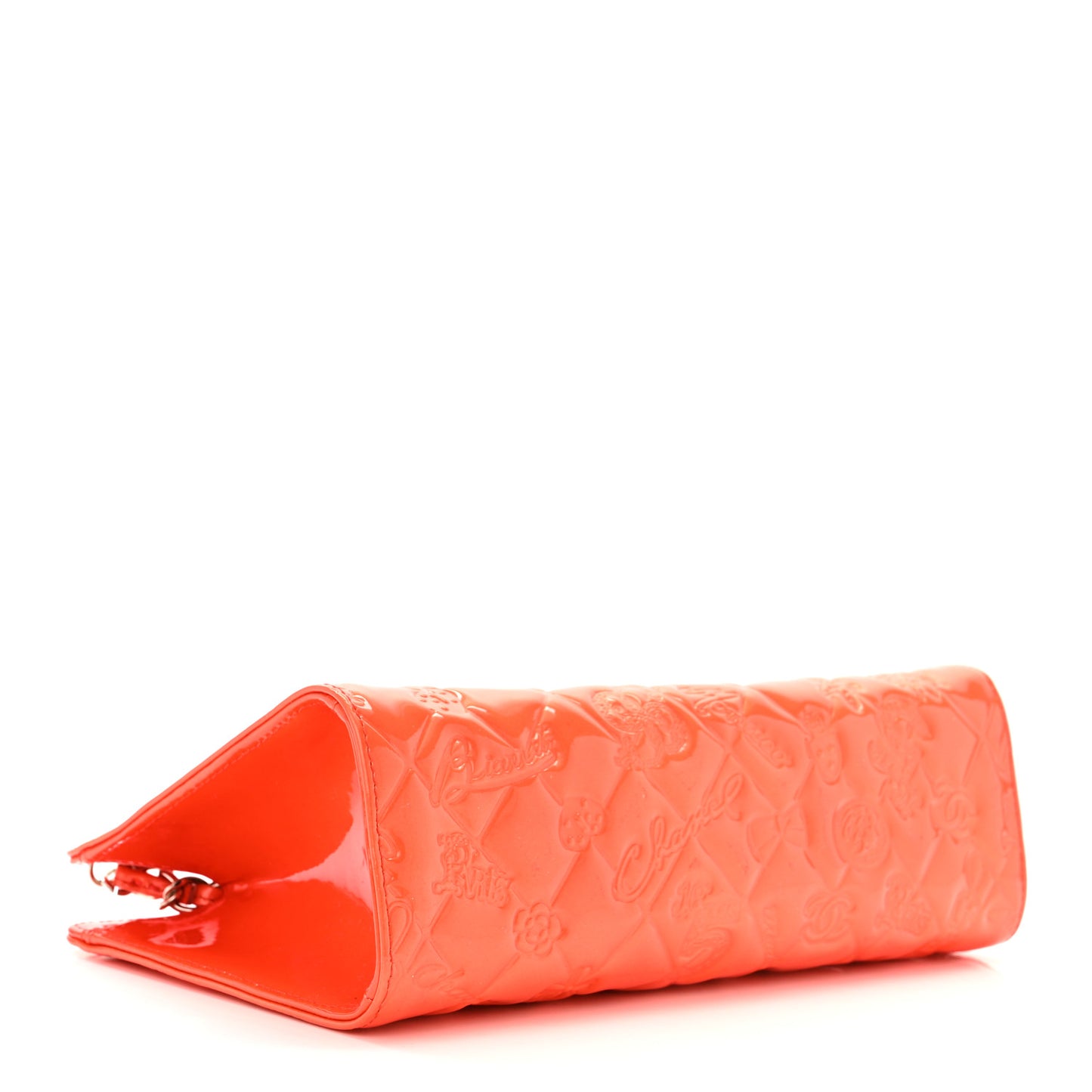 Patent Calfskin Lucky Symbols Pochette Coral