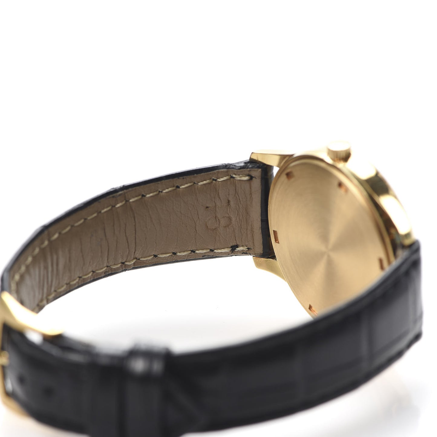 18K Yellow Gold Alligator 34mm Calatrava Automatic Watch Ivory 3998