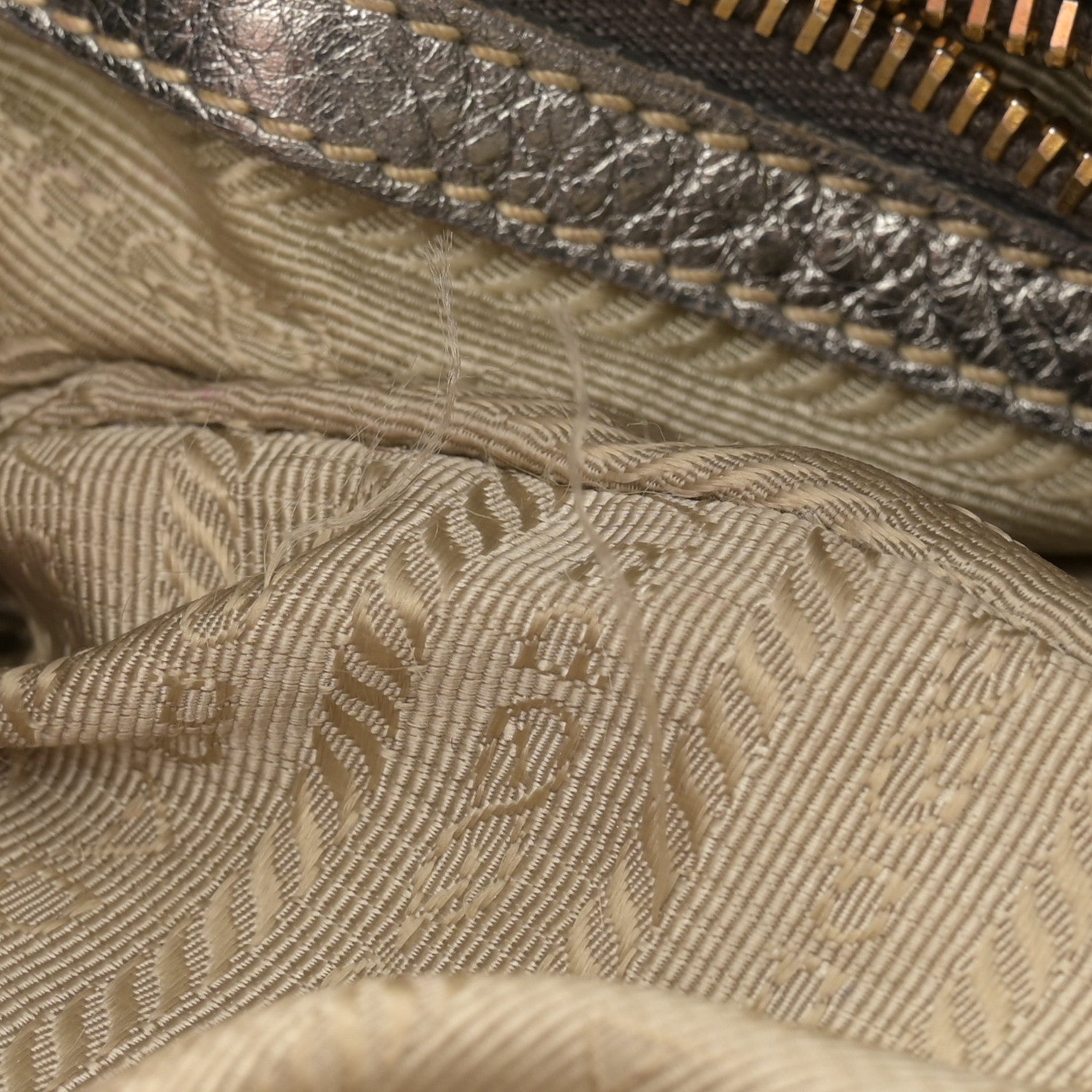 Prada Metallic Vitello Daino Side Pocket Hobo Acciaio 15 of 25