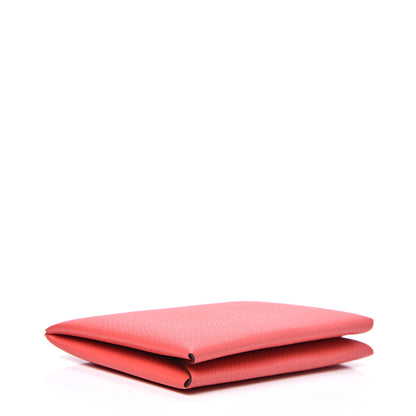 Hermes Epsom Calvi Card Case Rose Jaipur 3 of 6