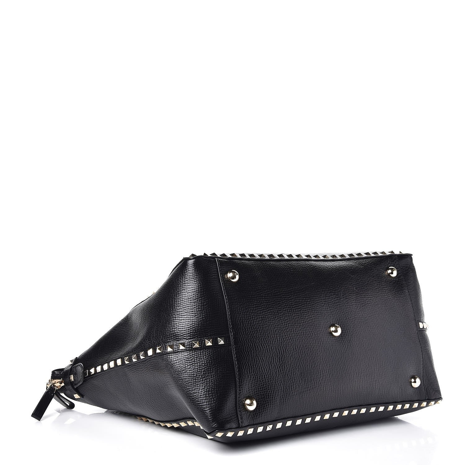 Valentino Garavani Textured Calfskin Rockstud Tote Black 5 of 10