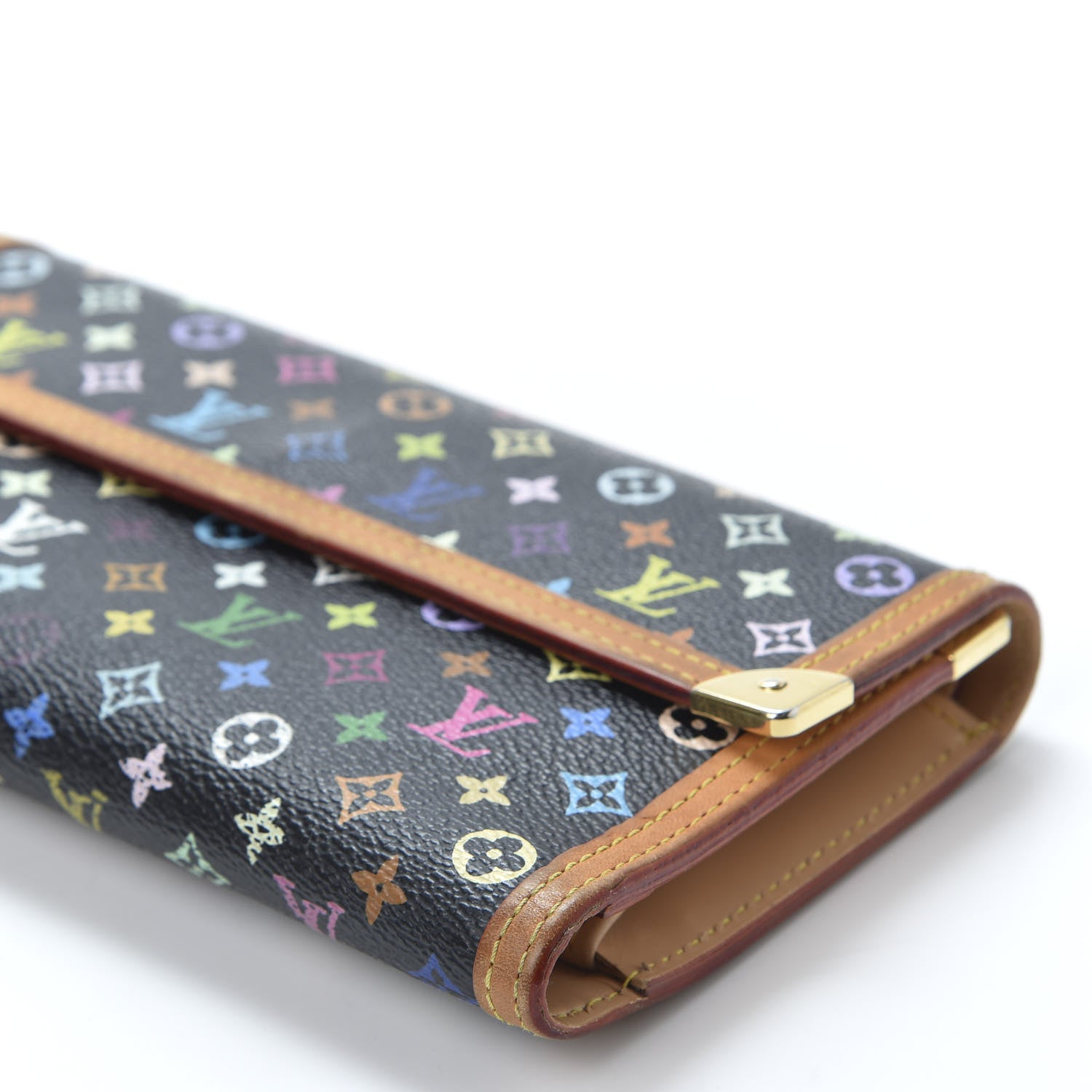 Louis Vuitton Monogram Multicolor Porte Tresor International Wallet Black 6 of 10