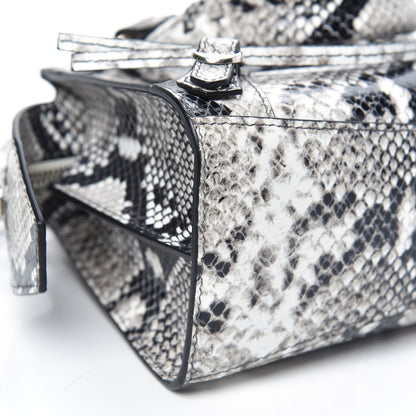 Balenciaga Grained Calfskin Snake Effect Neo Classic Silver Hardware Mini City Black White 6 of 7