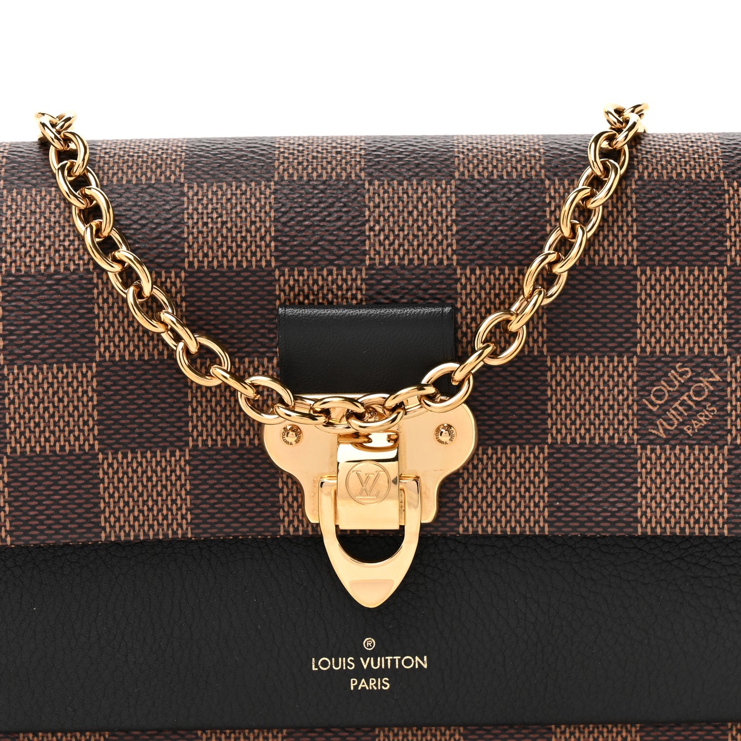 Damier Ebene Vavin Chain Wallet Black