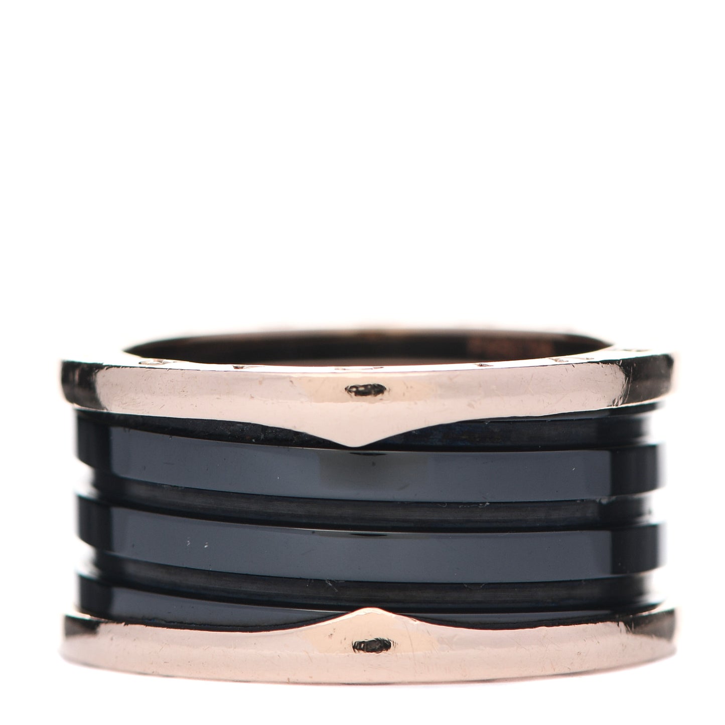 18K Rose Gold Black Ceramic B.Zero1 Four-Band Ring 61 9.5