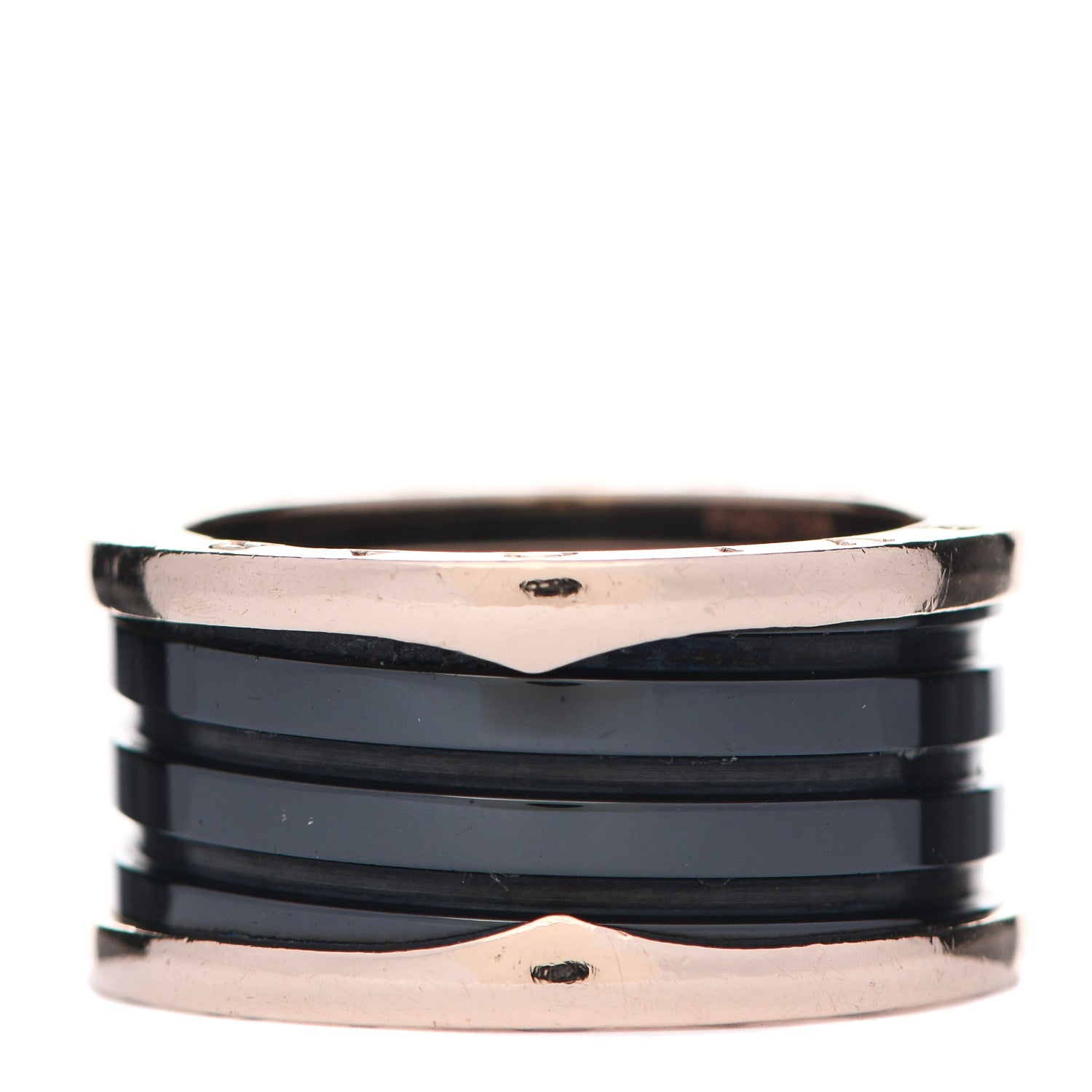 Bulgari 18K Rose Gold Black Ceramic B.Zero1 Four-Band Ring 61 9.5 3 of 6