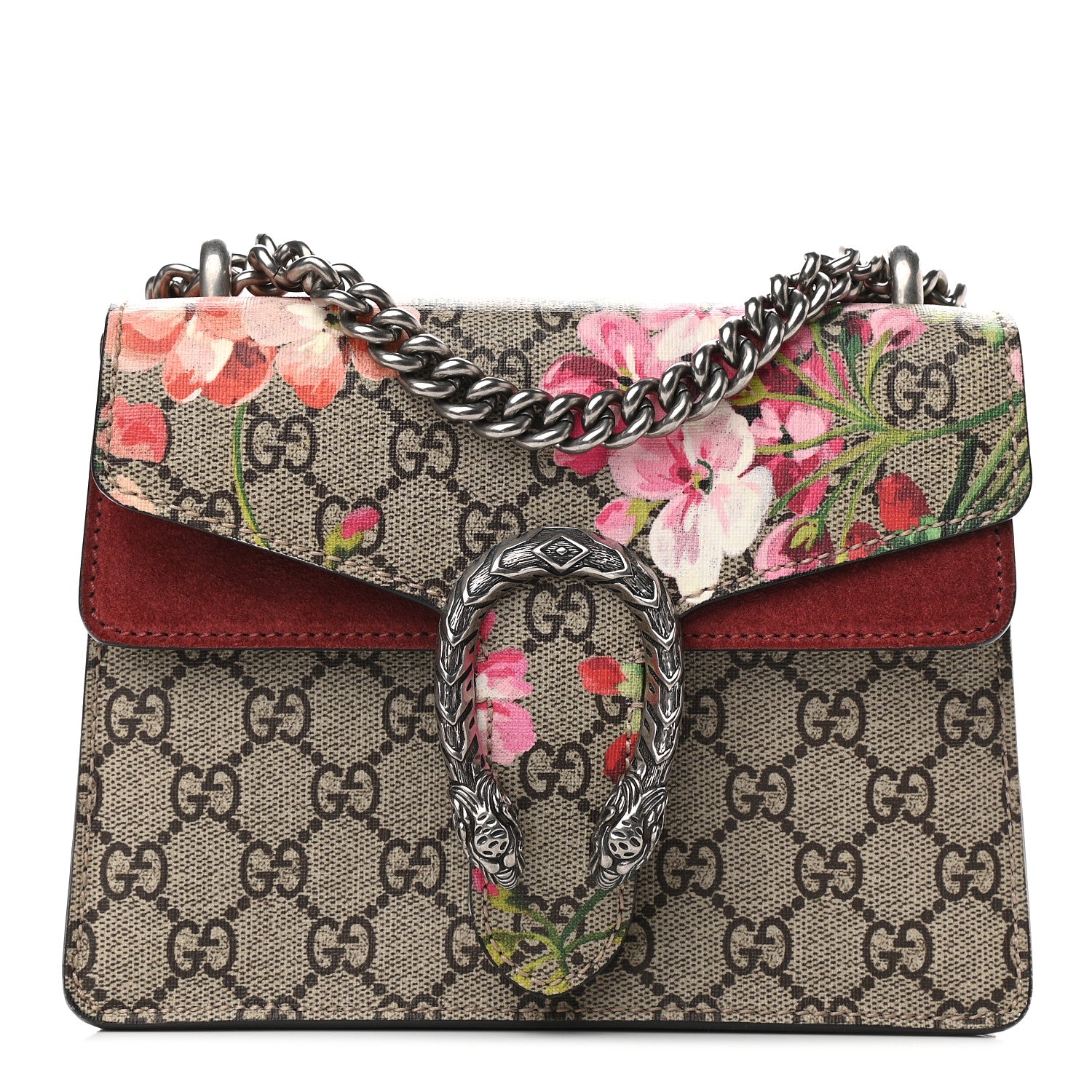 Gucci GG Supreme Monogram Blooms Mini Dionysus Shoulder Bag Beige Multicolor Dry Rose 1 of 9